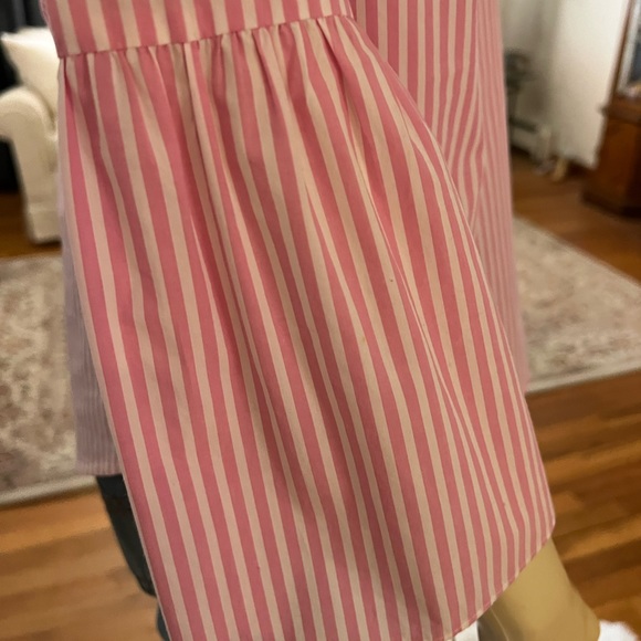 J. Crew Pink Striped Bell Sleeve Top / Tunic - Picture 7 of 9